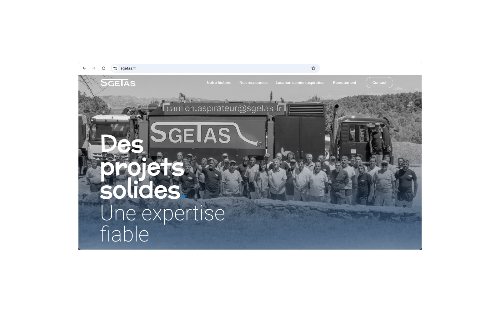 Aperçu du site SGETAS